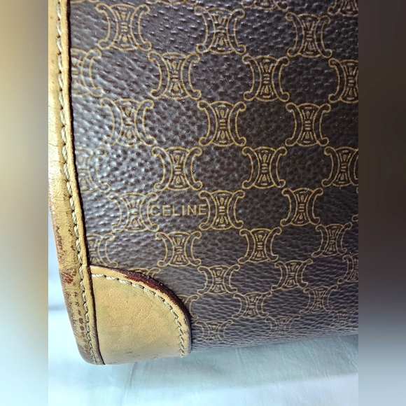 πHPπ Celine Paris Vintage Macadam Blason Leather Small Zipper Tote, RARE - Picture 6 of 9